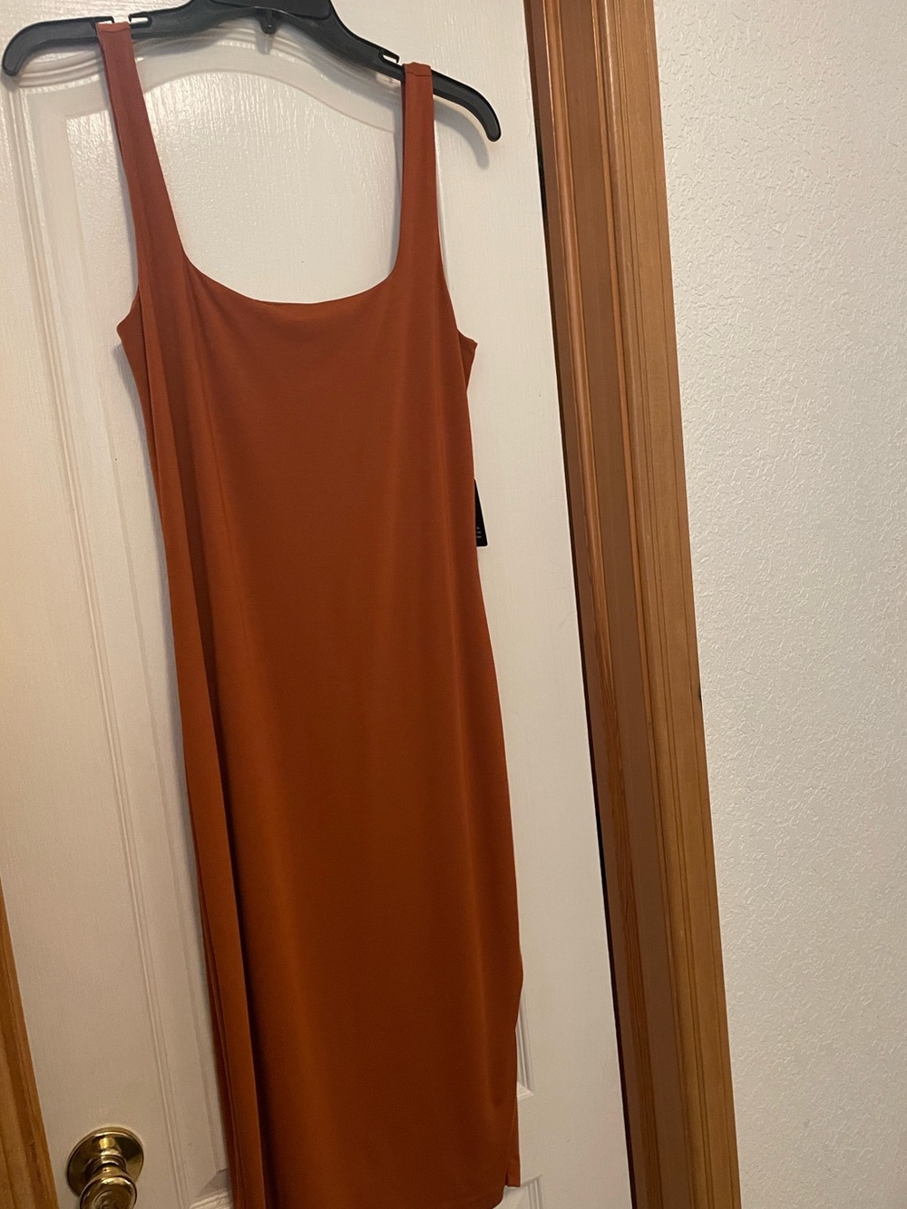 Express Rust-Tone Slip Midi Dress